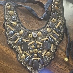 Cloth And Vead Bib Neckalce